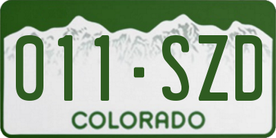 CO license plate 011SZD