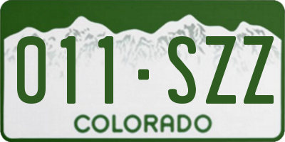CO license plate 011SZZ