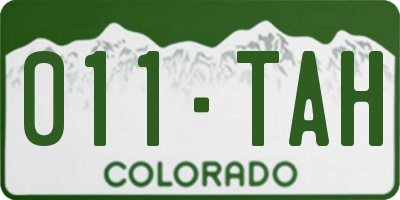 CO license plate 011TAH