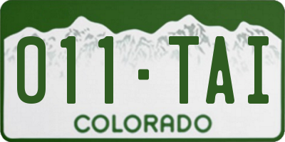CO license plate 011TAI