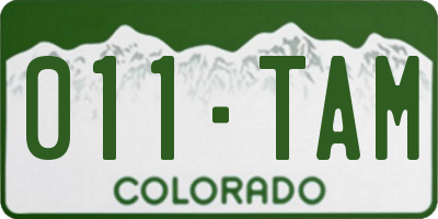 CO license plate 011TAM