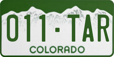 CO license plate 011TAR