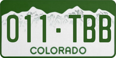 CO license plate 011TBB