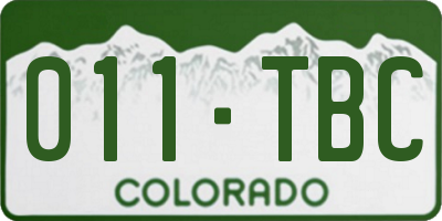 CO license plate 011TBC