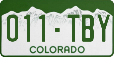 CO license plate 011TBY