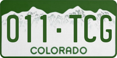CO license plate 011TCG