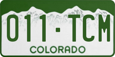 CO license plate 011TCM