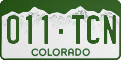 CO license plate 011TCN