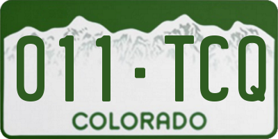 CO license plate 011TCQ