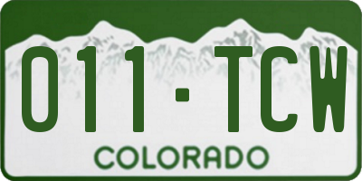 CO license plate 011TCW