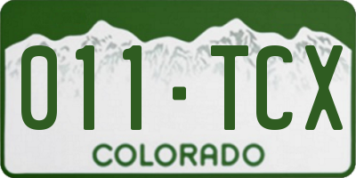 CO license plate 011TCX