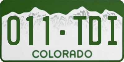 CO license plate 011TDI