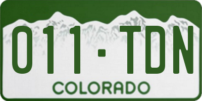 CO license plate 011TDN
