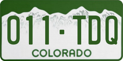 CO license plate 011TDQ