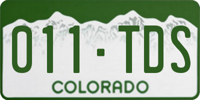 CO license plate 011TDS