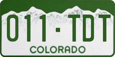 CO license plate 011TDT