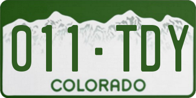 CO license plate 011TDY