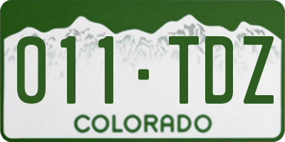 CO license plate 011TDZ