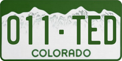 CO license plate 011TED