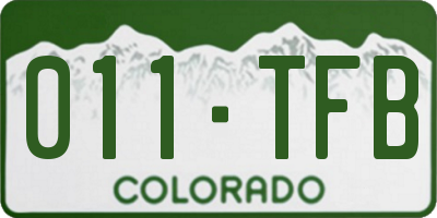 CO license plate 011TFB