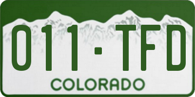 CO license plate 011TFD