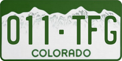 CO license plate 011TFG