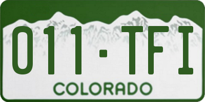 CO license plate 011TFI