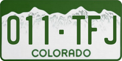 CO license plate 011TFJ