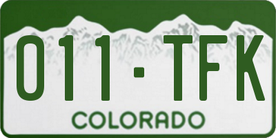 CO license plate 011TFK
