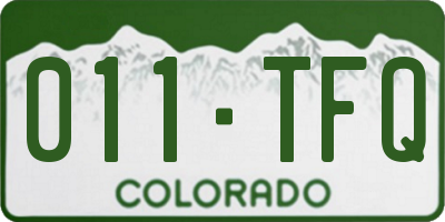 CO license plate 011TFQ