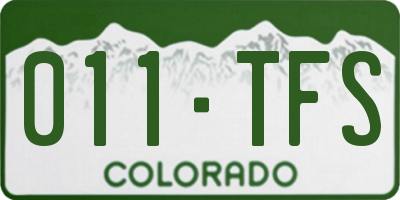 CO license plate 011TFS