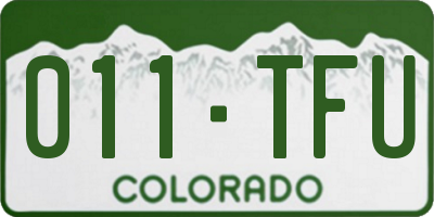 CO license plate 011TFU