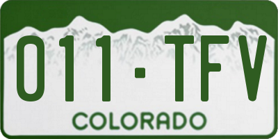 CO license plate 011TFV