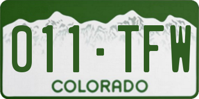 CO license plate 011TFW