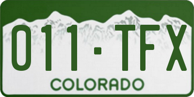 CO license plate 011TFX