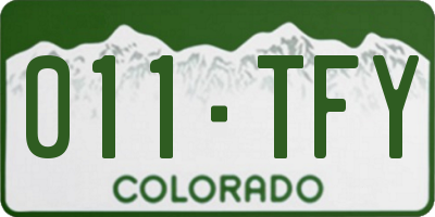 CO license plate 011TFY
