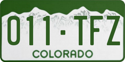 CO license plate 011TFZ