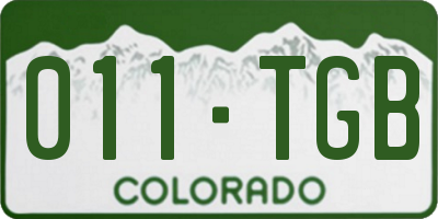 CO license plate 011TGB