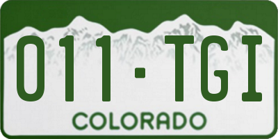 CO license plate 011TGI