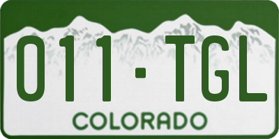 CO license plate 011TGL