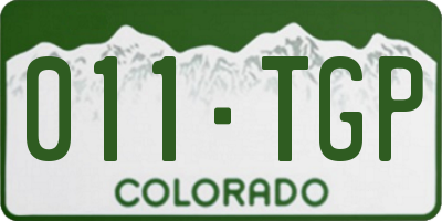 CO license plate 011TGP