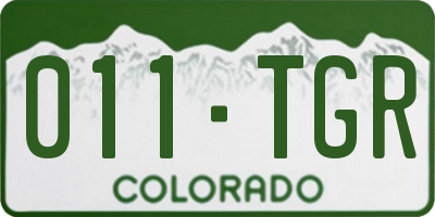 CO license plate 011TGR