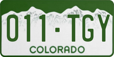 CO license plate 011TGY