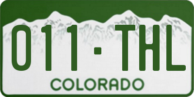 CO license plate 011THL