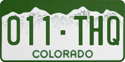 CO license plate 011THQ