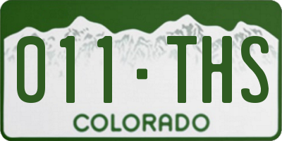 CO license plate 011THS