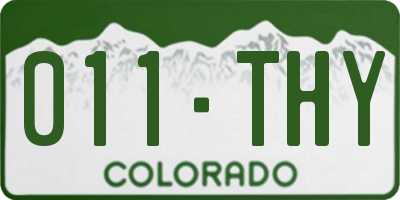 CO license plate 011THY