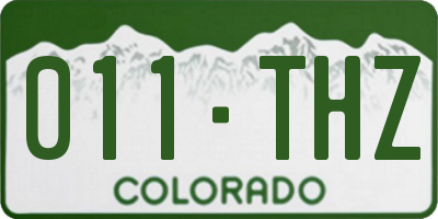 CO license plate 011THZ