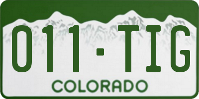 CO license plate 011TIG
