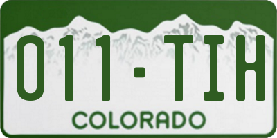 CO license plate 011TIH